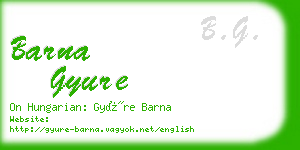 barna gyure business card